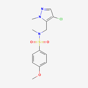 molecular formula C13H16ClN3O3S B4820543 N-[(4-chloro-1-methyl-1H-pyrazol-5-yl)methyl]-4-methoxy-N-methylbenzenesulfonamide 