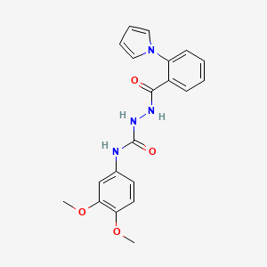 molecular formula C20H20N4O4 B4820556 N-(3,4-dimethoxyphenyl)-2-[2-(1H-pyrrol-1-yl)benzoyl]hydrazinecarboxamide 