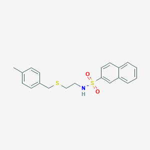 molecular formula C20H21NO2S2 B4820562 N-{2-[(4-methylbenzyl)thio]ethyl}-2-naphthalenesulfonamide 