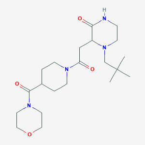 4-(2,2-dimethylpropyl)-3-{2-[4-(4-morpholinylcarbonyl)-1-piperidinyl]-2-oxoethyl}-2-piperazinone