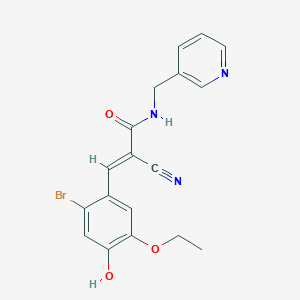 molecular formula C18H16BrN3O3 B4820571 3-(2-bromo-5-ethoxy-4-hydroxyphenyl)-2-cyano-N-(3-pyridinylmethyl)acrylamide 