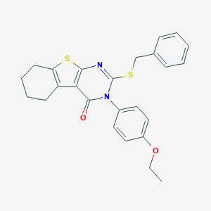 molecular formula C25H24N2O2S2 B482059 2-(benzylsulfanyl)-3-(4-ethoxyphenyl)-5,6,7,8-tetrahydro[1]benzothieno[2,3-d]pyrimidin-4(3H)-one CAS No. 380452-96-0