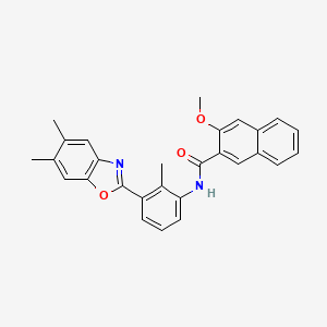 molecular formula C28H24N2O3 B4820603 N-[3-(5,6-dimethyl-1,3-benzoxazol-2-yl)-2-methylphenyl]-3-methoxy-2-naphthamide 