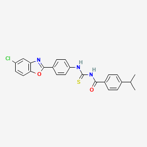 molecular formula C24H20ClN3O2S B4820630 N-({[4-(5-chloro-1,3-benzoxazol-2-yl)phenyl]amino}carbonothioyl)-4-isopropylbenzamide 