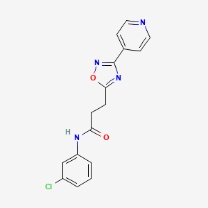 molecular formula C16H13ClN4O2 B4820639 N-(3-chlorophenyl)-3-[3-(4-pyridinyl)-1,2,4-oxadiazol-5-yl]propanamide 