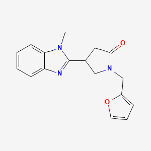 molecular formula C17H17N3O2 B4820661 1-(2-furylmethyl)-4-(1-methyl-1H-benzimidazol-2-yl)-2-pyrrolidinone 