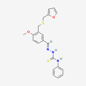 molecular formula C21H21N3O2S2 B4820674 3-{[(2-furylmethyl)thio]methyl}-4-methoxybenzaldehyde N-phenylthiosemicarbazone 