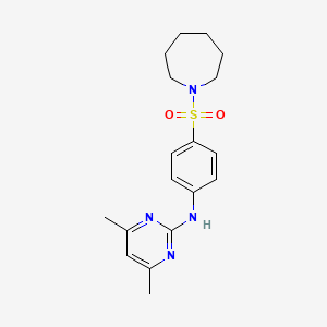 molecular formula C18H24N4O2S B4820687 N-[4-(azepan-1-ylsulfonyl)phenyl]-4,6-dimethylpyrimidin-2-amine 