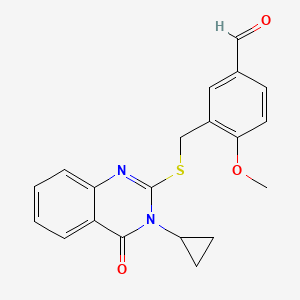 3-{[(3-cyclopropyl-4-oxo-3,4-dihydro-2-quinazolinyl)thio]methyl}-4-methoxybenzaldehyde