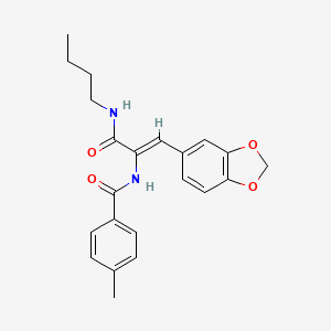 molecular formula C22H24N2O4 B4820707 N-{2-(1,3-benzodioxol-5-yl)-1-[(butylamino)carbonyl]vinyl}-4-methylbenzamide 