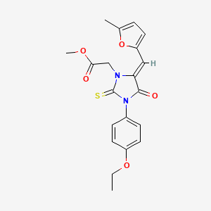 molecular formula C20H20N2O5S B4820722 methyl {3-(4-ethoxyphenyl)-5-[(5-methyl-2-furyl)methylene]-4-oxo-2-thioxo-1-imidazolidinyl}acetate 