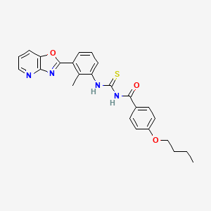 4-butoxy-N-{[(2-methyl-3-[1,3]oxazolo[4,5-b]pyridin-2-ylphenyl)amino]carbonothioyl}benzamide