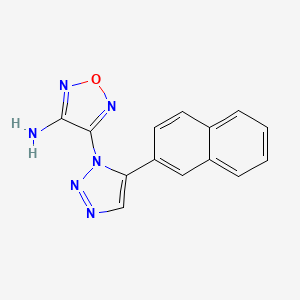 molecular formula C14H10N6O B4820760 4-[5-(2-naphthyl)-1H-1,2,3-triazol-1-yl]-1,2,5-oxadiazol-3-amine 
