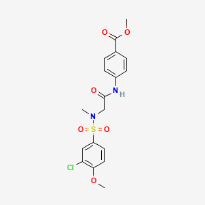 molecular formula C18H19ClN2O6S B4820768 methyl 4-({N-[(3-chloro-4-methoxyphenyl)sulfonyl]-N-methylglycyl}amino)benzoate 
