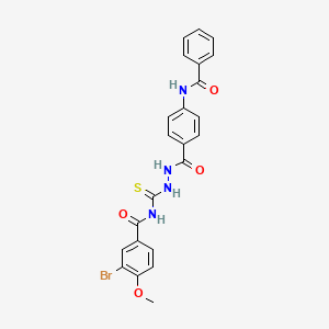 molecular formula C23H19BrN4O4S B4820778 N-({2-[4-(benzoylamino)benzoyl]hydrazino}carbonothioyl)-3-bromo-4-methoxybenzamide 