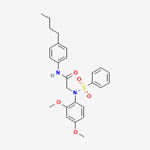 molecular formula C26H30N2O5S B4820791 N~1~-(4-butylphenyl)-N~2~-(2,4-dimethoxyphenyl)-N~2~-(phenylsulfonyl)glycinamide 