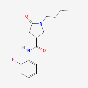 1-butyl-N-(2-fluorophenyl)-5-oxo-3-pyrrolidinecarboxamide