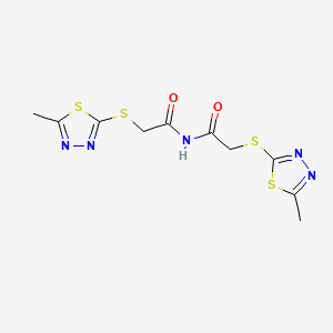 2-[(5-methyl-1,3,4-thiadiazol-2-yl)thio]-N-{[(5-methyl-1,3,4-thiadiazol-2-yl)thio]acetyl}acetamide