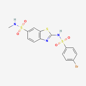 molecular formula C14H12BrN3O4S3 B4820814 2-{[(4-bromophenyl)sulfonyl]amino}-N-methyl-1,3-benzothiazole-6-sulfonamide 