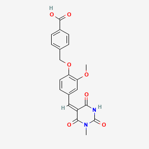 4-({2-methoxy-4-[(1-methyl-2,4,6-trioxotetrahydro-5(2H)-pyrimidinylidene)methyl]phenoxy}methyl)benzoic acid