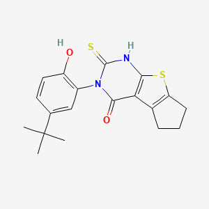 molecular formula C19H20N2O2S2 B4820840 3-(5-tert-butyl-2-hydroxyphenyl)-2-mercapto-3,5,6,7-tetrahydro-4H-cyclopenta[4,5]thieno[2,3-d]pyrimidin-4-one 