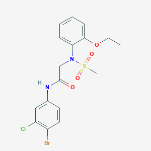 molecular formula C17H18BrClN2O4S B4820888 N~1~-(4-bromo-3-chlorophenyl)-N~2~-(2-ethoxyphenyl)-N~2~-(methylsulfonyl)glycinamide 