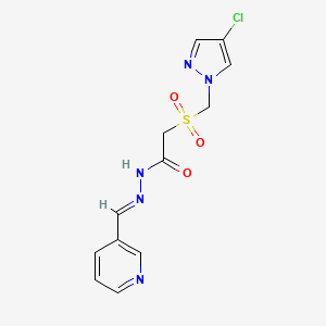2-{[(4-chloro-1H-pyrazol-1-yl)methyl]sulfonyl}-N'-(3-pyridinylmethylene)acetohydrazide