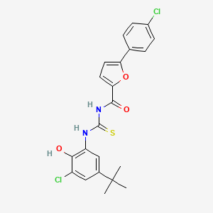 molecular formula C22H20Cl2N2O3S B4820947 N-{[(5-tert-butyl-3-chloro-2-hydroxyphenyl)amino]carbonothioyl}-5-(4-chlorophenyl)-2-furamide 