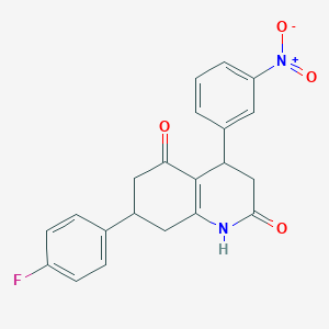 7-(4-fluorophenyl)-4-(3-nitrophenyl)-4,6,7,8-tetrahydro-2,5(1H,3H)-quinolinedione