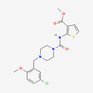 molecular formula C19H22ClN3O4S B4820970 methyl 2-({[4-(5-chloro-2-methoxybenzyl)-1-piperazinyl]carbonyl}amino)-3-thiophenecarboxylate 