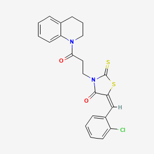 molecular formula C22H19ClN2O2S2 B4820983 5-(2-chlorobenzylidene)-3-[3-(3,4-dihydro-1(2H)-quinolinyl)-3-oxopropyl]-2-thioxo-1,3-thiazolidin-4-one 