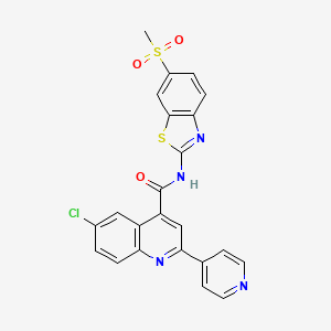 6-chloro-N-[6-(methylsulfonyl)-1,3-benzothiazol-2-yl]-2-(4-pyridinyl)-4-quinolinecarboxamide