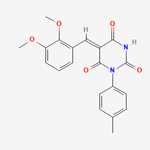 molecular formula C20H18N2O5 B4821031 5-(2,3-dimethoxybenzylidene)-1-(4-methylphenyl)-2,4,6(1H,3H,5H)-pyrimidinetrione 