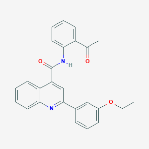 molecular formula C26H22N2O3 B4821039 N-(2-acetylphenyl)-2-(3-ethoxyphenyl)-4-quinolinecarboxamide 
