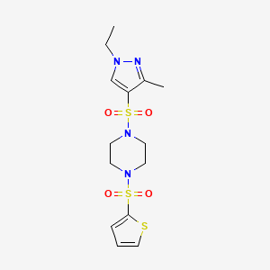 1-[(1-ethyl-3-methyl-1H-pyrazol-4-yl)sulfonyl]-4-(2-thienylsulfonyl)piperazine
