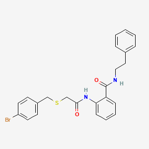 molecular formula C24H23BrN2O2S B4821049 2-({[(4-bromobenzyl)thio]acetyl}amino)-N-(2-phenylethyl)benzamide 
