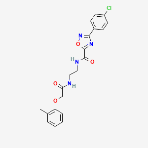 molecular formula C21H21ClN4O4 B4821052 3-(4-chlorophenyl)-N-(2-{[(2,4-dimethylphenoxy)acetyl]amino}ethyl)-1,2,4-oxadiazole-5-carboxamide 