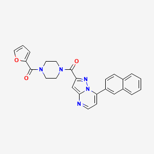 molecular formula C26H21N5O3 B4821064 2-{[4-(2-furoyl)-1-piperazinyl]carbonyl}-7-(2-naphthyl)pyrazolo[1,5-a]pyrimidine 