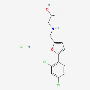 molecular formula C14H16Cl3NO2 B4821077 1-({[5-(2,4-dichlorophenyl)-2-furyl]methyl}amino)-2-propanol hydrochloride 