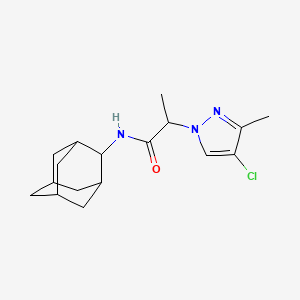 molecular formula C17H24ClN3O B4821087 N-2-adamantyl-2-(4-chloro-3-methyl-1H-pyrazol-1-yl)propanamide 