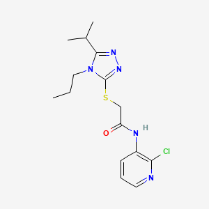 molecular formula C15H20ClN5OS B4821092 N-(2-chloro-3-pyridinyl)-2-[(5-isopropyl-4-propyl-4H-1,2,4-triazol-3-yl)thio]acetamide 
