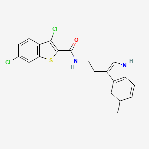 3,6-dichloro-N-[2-(5-methyl-1H-indol-3-yl)ethyl]-1-benzothiophene-2-carboxamide