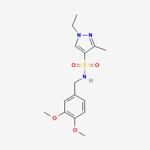 molecular formula C15H21N3O4S B4821113 N-(3,4-dimethoxybenzyl)-1-ethyl-3-methyl-1H-pyrazole-4-sulfonamide 