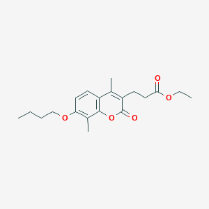 molecular formula C20H26O5 B4821143 ethyl 3-(7-butoxy-4,8-dimethyl-2-oxo-2H-chromen-3-yl)propanoate 