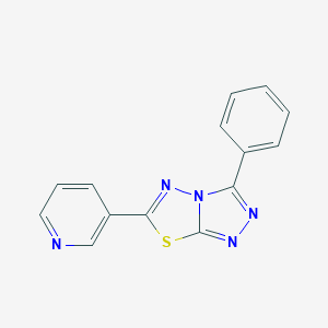 molecular formula C14H9N5S B482117 3-Phenyl-6-(3-pyridinyl)[1,2,4]triazolo[3,4-b][1,3,4]thiadiazole CAS No. 151297-82-4