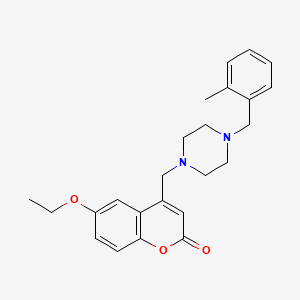 molecular formula C24H28N2O3 B4821171 6-ethoxy-4-{[4-(2-methylbenzyl)-1-piperazinyl]methyl}-2H-chromen-2-one 