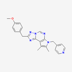 molecular formula C23H22N6O B4821179 2-(4-methoxybenzyl)-8,9-dimethyl-7-(4-pyridinylmethyl)-7H-pyrrolo[3,2-e][1,2,4]triazolo[1,5-c]pyrimidine 