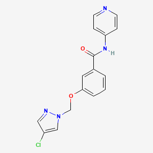 molecular formula C16H13ClN4O2 B4821187 3-[(4-chloro-1H-pyrazol-1-yl)methoxy]-N-4-pyridinylbenzamide 