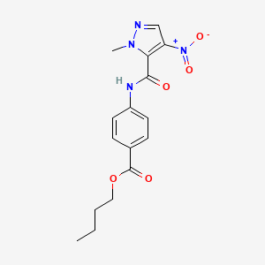 molecular formula C16H18N4O5 B4821190 butyl 4-{[(1-methyl-4-nitro-1H-pyrazol-5-yl)carbonyl]amino}benzoate 