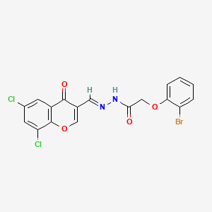molecular formula C18H11BrCl2N2O4 B4821193 2-(2-bromophenoxy)-N'-[(6,8-dichloro-4-oxo-4H-chromen-3-yl)methylene]acetohydrazide 